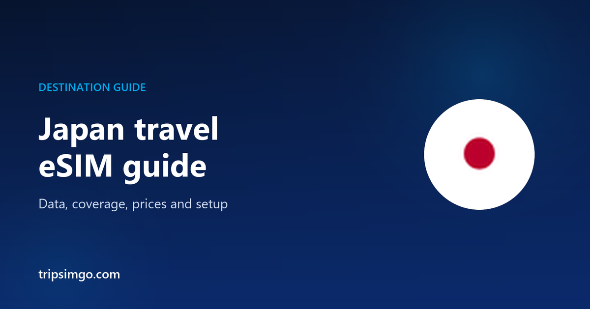 Trips eSIM guide banner reading Japan travel eSIM guide, with the flag of Japan