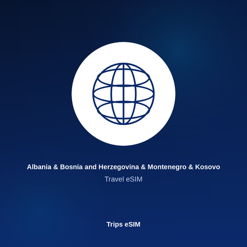 Albania & Bosnia and Herzegovina & Montenegro & Kosovo digital travel eSIM plan from Trips eSIM